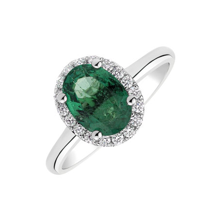 Diamond ring with Emerald Princess Wish