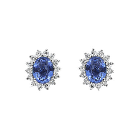 Diamond earrings with Sapphire Princess
