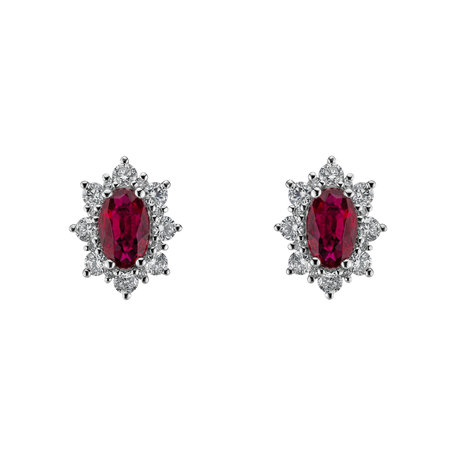 Diamond earrings with Ruby Mary Magdalene