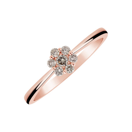 Ring with brown diamonds Delicate Bloom