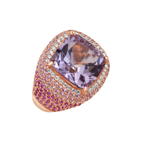 Diamond ring with Amethyst and Sapphire Sweet Sin