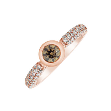 Ring with brown and white diamonds Miracle Ray