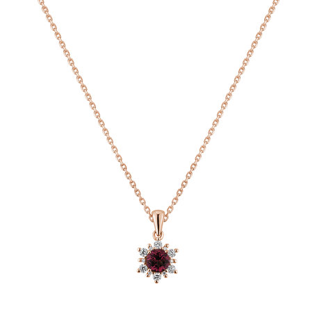 Diamond pendant with Rhodolite Fancy Fairytale