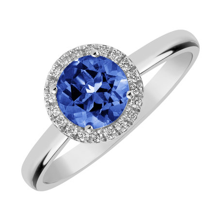 Diamond ring with Tanzanite Bonbon