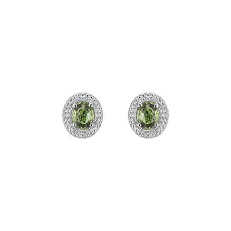 Diamond earrings with Sapphire Royal Sapphire