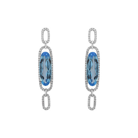 Diamond earrings with Topaz Ardent