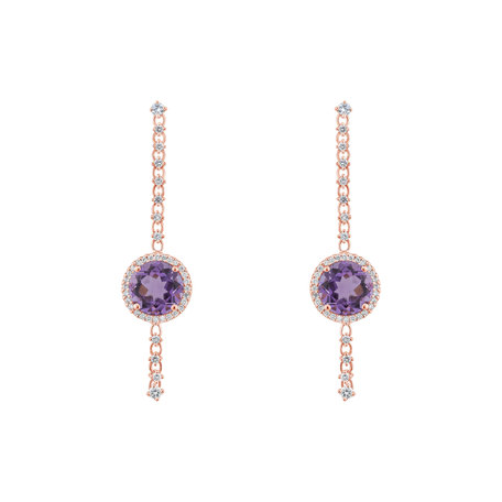 Diamond earrings with Amethyst Kirby