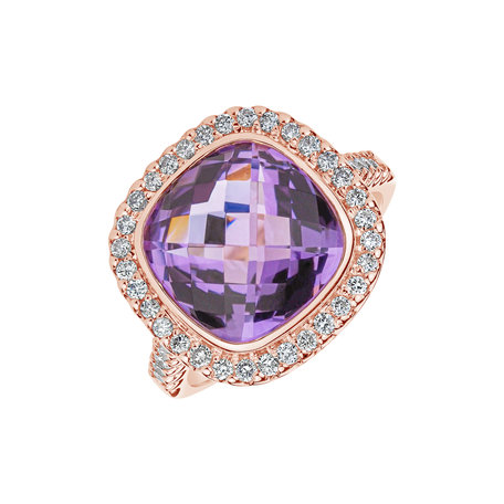 Diamond rings with Amethyst Fascinating Dream