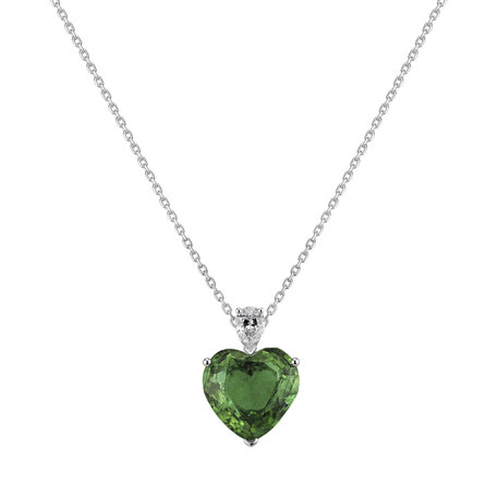 Diamond necklace with Emerald Euphoric Passion