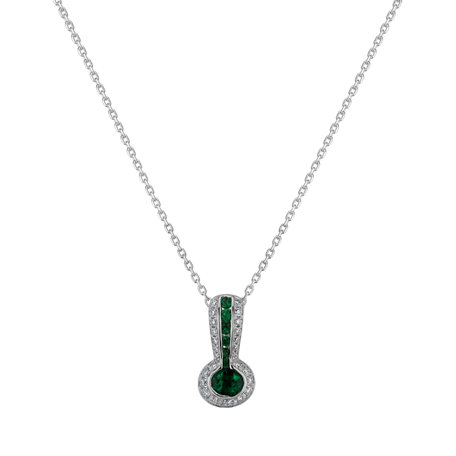 Diamond pendant with Emerald Liana del Green