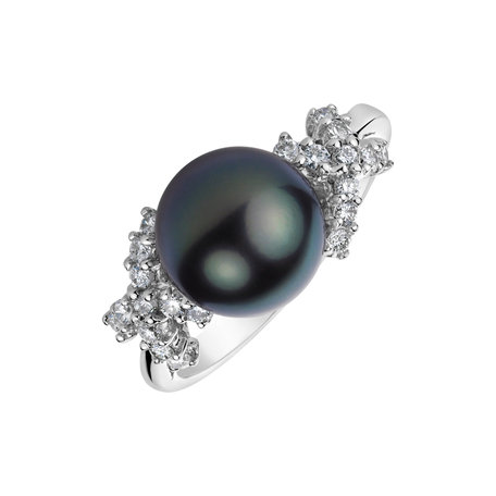 Diamond ring with Pearl Caribbean Spell