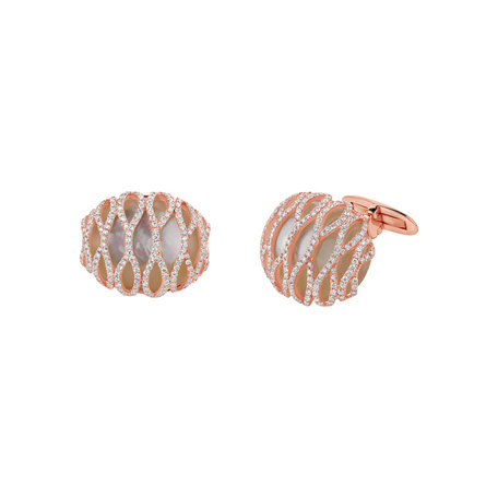 Diamond cufflinks with Mother of Pearl Classic Finesse