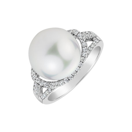Diamond ring with Pearl Sublime Reef