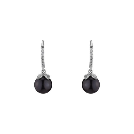 Diamond earrings with Pearl Indescribable Pearls