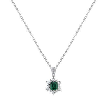 Diamond pendant with Emerald Celestial Goddess