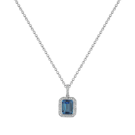 Diamond pendant and necklace withTopaz Étrange