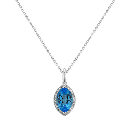 Diamond pendant with Topaz Divine Myth