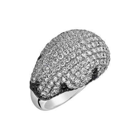 Ring with black and white diamonds Saleya