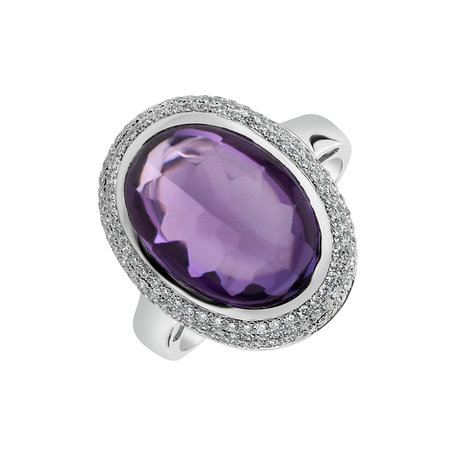 Diamond rings with Amethyst Emory