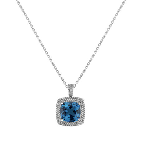 Diamond pendant with Topaz Maurita