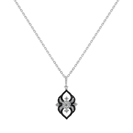 Pendant with black and white diamonds Lady Arachne