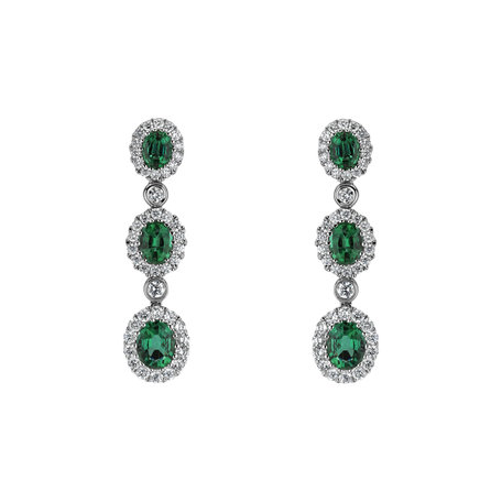 Diamond earrings and Emerald Starry Nocturne
