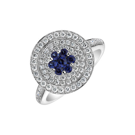 Diamond ring with Sapphire Nature Eternity