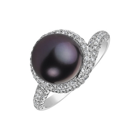 Diamond ring with Pearl Neptunian Magic