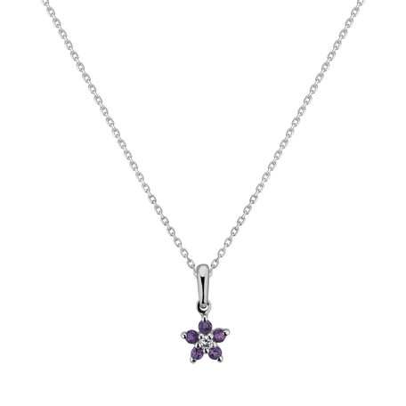 Children's Diamond pendant with Amethyst Miss Violet