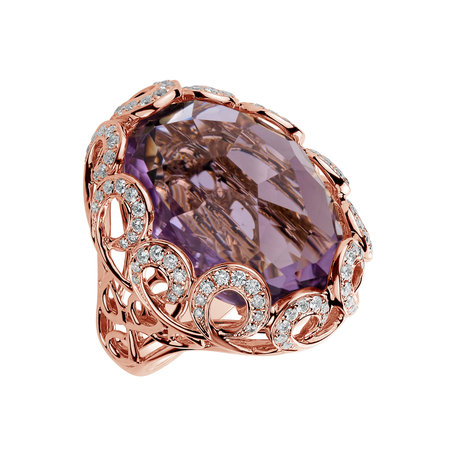 Diamond rings with Amethyst Royal Barocco
