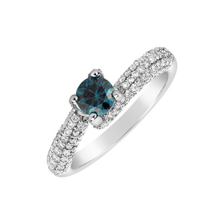 Ring with blue diamonds and white diamonds Suzette