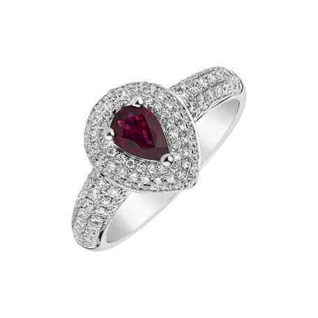 Diamond ring with Ruby Margo