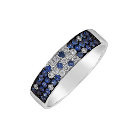 Diamond ring with Sapphire Blue Sky
