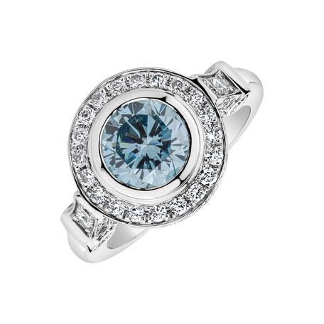 Ring with blue diamonds Fantasy Sky
