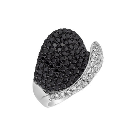 Ring with black and white diamonds Black & White Passion