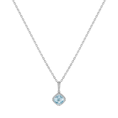 Diamond pendant with Topaz Secret Shimmer