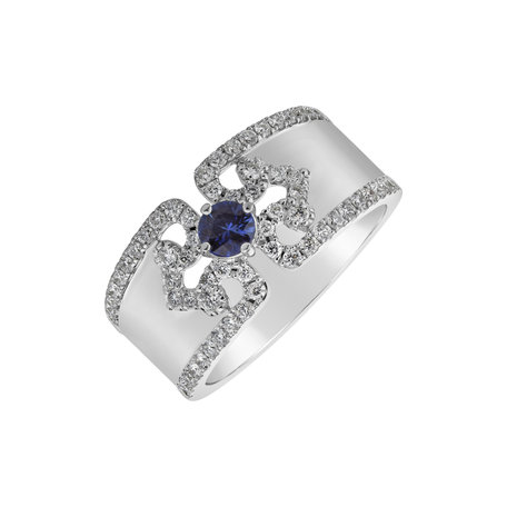 Diamond ring with Sapphire Royal Sapphire