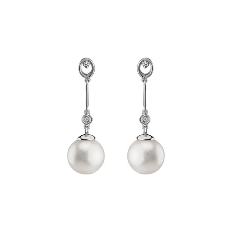 Diamond earrings with Pearl Pontus Magic