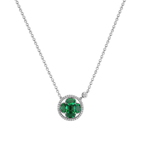Diamond necklace with Emerald Lavish Admiration