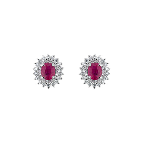 Diamond earrings with Ruby Noble Sacrifice