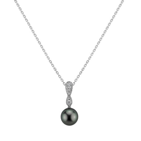 Diamond pendant with Pearl Shemora