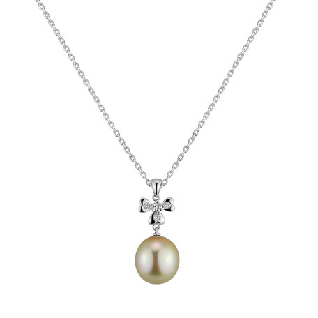 Diamond pendant with Pearl Secret of Ocean