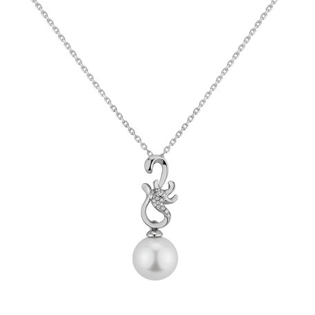 Diamond pendant with Pearl Enchanting Lagoon