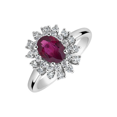 Diamond ring with Ruby Fancy Empire