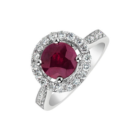 Diamond ring with Ruby Red Queen