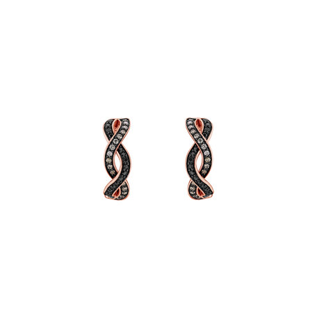 Earrings with brown and black diamonds Dream Symphony
