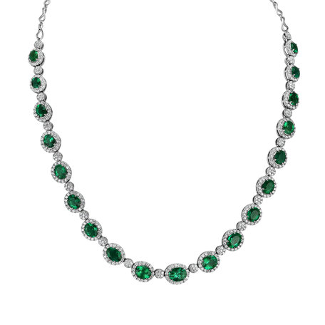 Diamond necklace with Emerald Imposant Constellation
