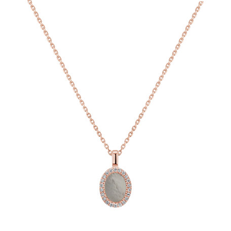 Diamond pendant with necklace with Mother of Pearl Delicate Moondust