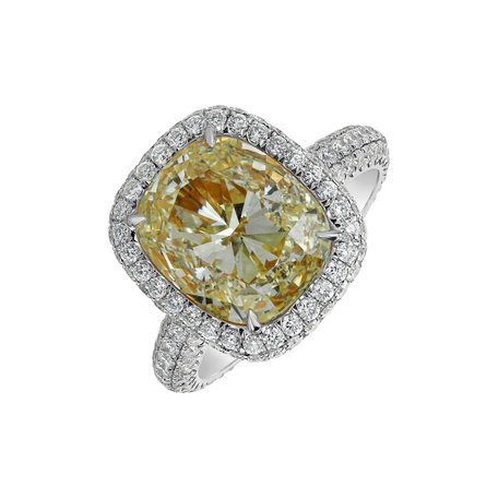 Ring with yellow and white diamonds Alchemy Gem