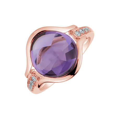Diamond rings with Amethyst Réflexion de Violet